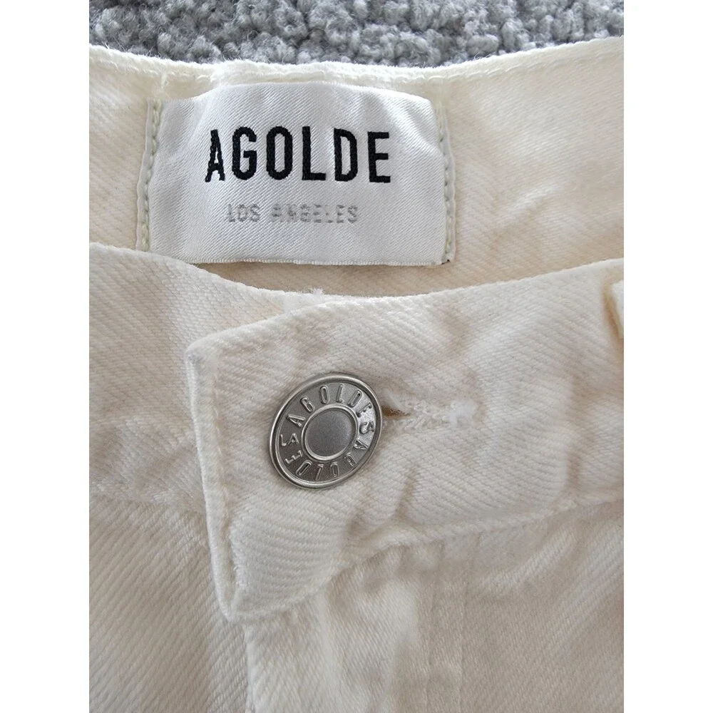 AGOLDE Dame High Rise Wide Leg Jeans Womens 27 Fortune Cookie Button Fly Closure - Picture 11 of 15